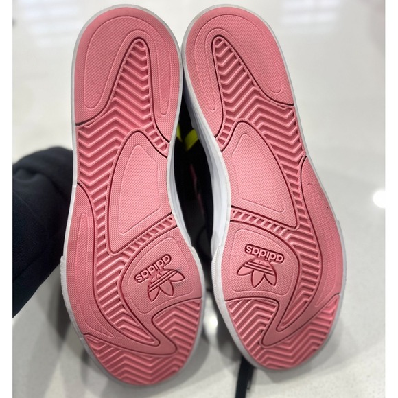 Adidas RARE EXTABALL High Top Sneakers Black Pink Neon Yellow Women Size 7.5 - Picture 6 of 6